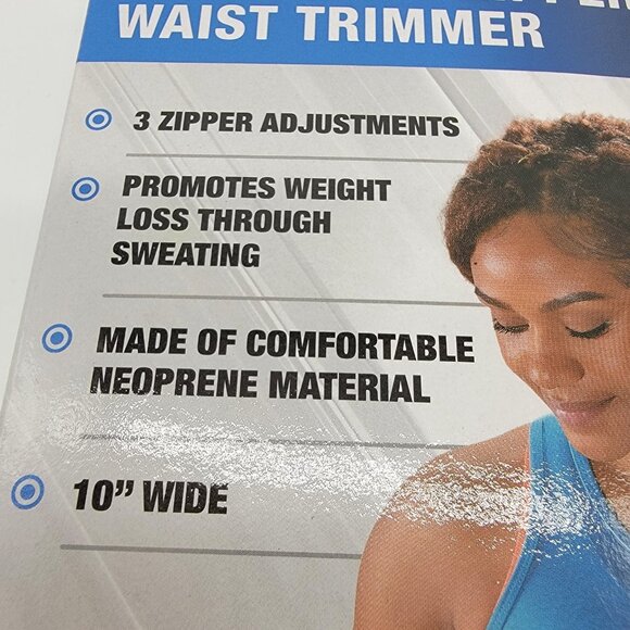 Stamina Waist Trimmer Adjustable Zipper Women Black 10" Wide, Waist‎ 28 to 36" - Picture 2 of 5